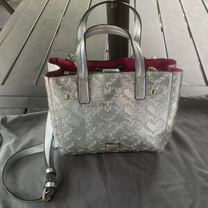 Betsey Johnson Metallic Silver Embossed Purse